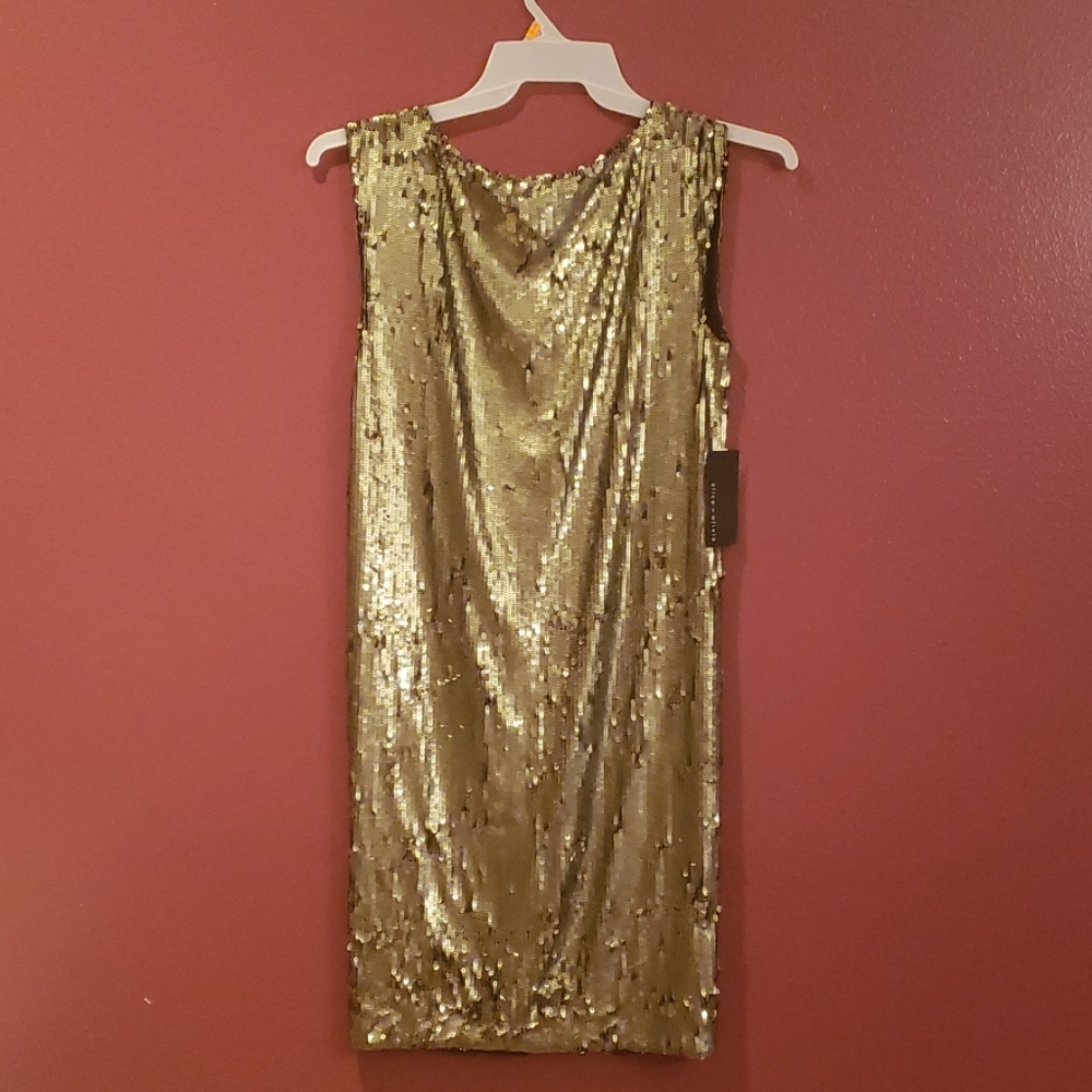 Alice + Olivia Gold Sequin Dress Small